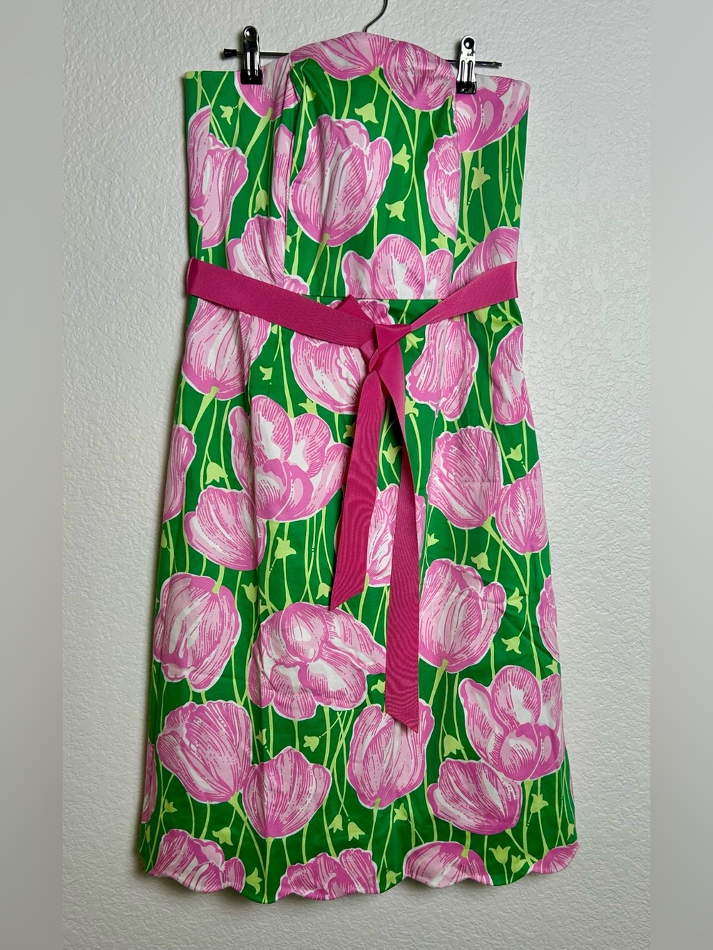 Lilly Pulitzer Strapless Dress – Towering Tulips Print – Size 12